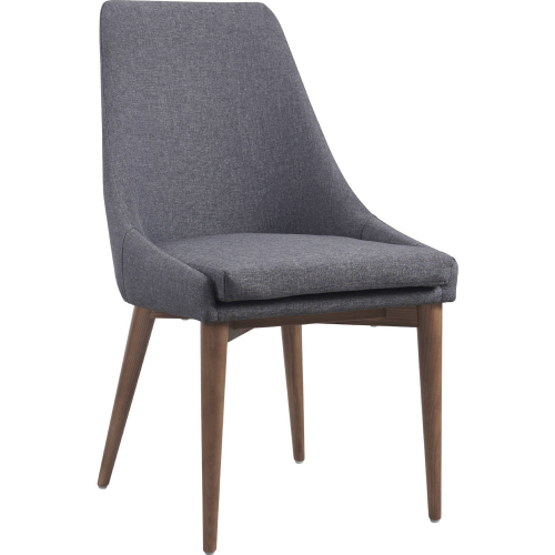 Class Dining Chair in Grey Fabric & Walnut (Set of 2)